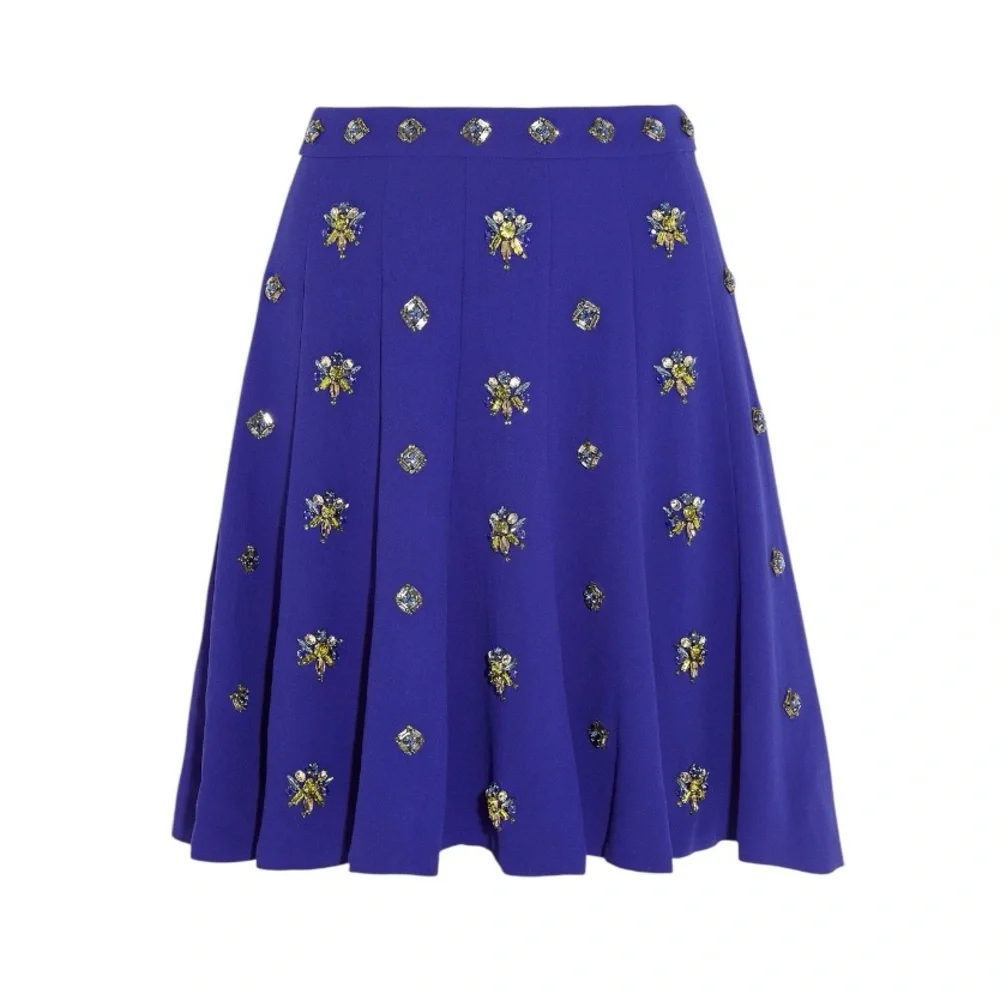 LN RARE J. Crew Collection Byzantine Purple Jeweled Cluster A-Line Skirt - 6